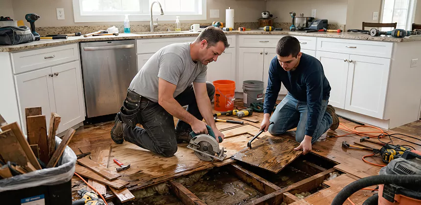 Kitchen Floor Water Damage Repair in Bountiful
